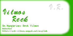 vilmos reck business card